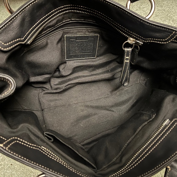 Coach Hampton Black Leather Tote Purse Handbag Satchel MO5S-2116 - Picture 7 of 7